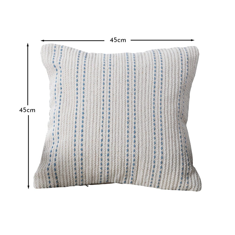 Elberton Horizon Blue Striped Cotton Cushion Cover - 45x45cm