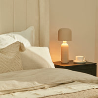 Elborough Off White Diamond Embroidered Tasseled Cushion Cover - 50x50cm