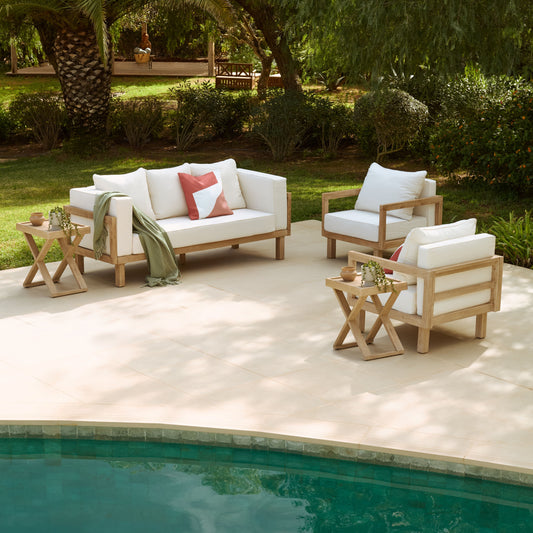 Akira 5 Seater Wooden Garden Set with 2 Akira Side Tables