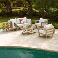 Akira 5 Seater Wooden Garden Set with Side Table and Coffee Table