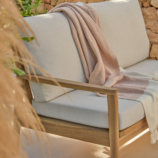 Alora Wooden Garden Conversation Set - White Acacia