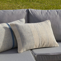Elberton Horizon Blue Striped Cotton Cushion Cover - 55x35cm