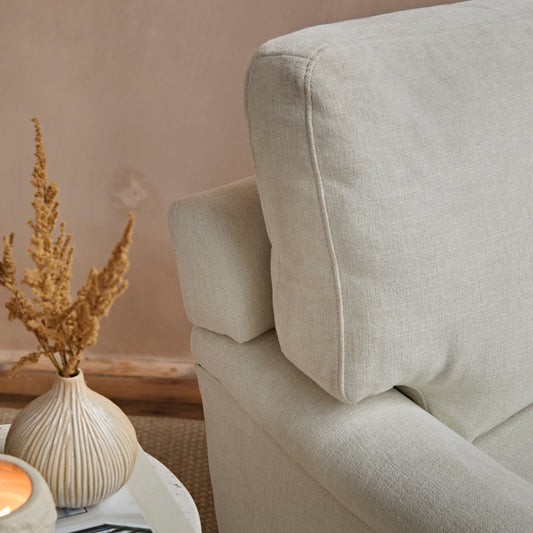 Outlet - Brea Oyster White Armchair - Whitewash Oak Legs