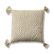 Elborough Off White Diamond Embroidered Tasseled Cushion Cover - 50x50cm