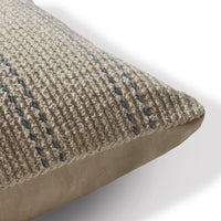 Elberton Horizon Blue Striped Cotton Cushion Cover - 55x35cm
