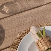 Elowen 6 Seater Wooden Garden Dining Table - Light Brushed Acacia