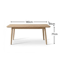 Elowen 6 Seater Wooden Garden Dining Table - Light Brushed Acacia