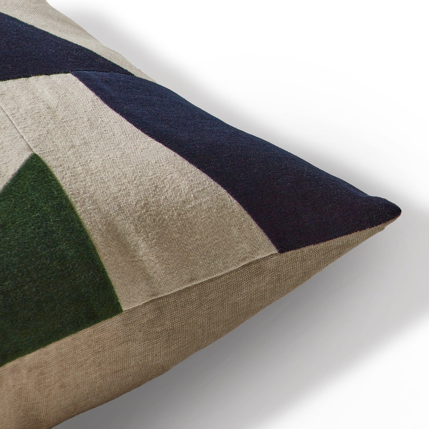 Holbeck Fern Green Abstract Mixed Fabric Cushion Cover - 45x45cm