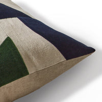 Holbeck Fern Green Abstract Mixed Fabric Cushion Cover - 45x45cm