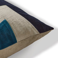 Holbeck Teal Abstract Mixed Fabric Cushion Cover - 45x45cm