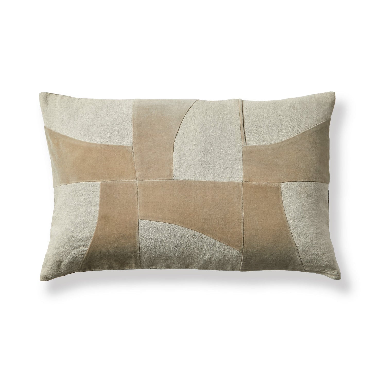 Holbeck Clay Abstract Mixed Fabric Cushion Cover - 35x55cm