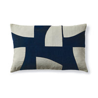 Holbeck Ink Abstract Mixed Fabric Cushion Cover - 35x55cm