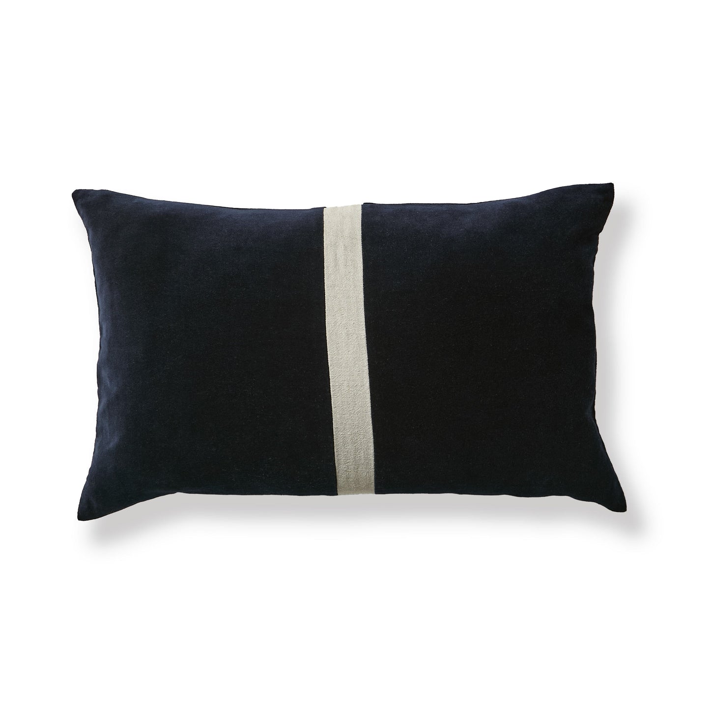 Holbeck Ink Stripe Mixed Fabric Cushion Cover - 35x55cm