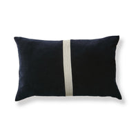 Holbeck Ink Stripe Mixed Fabric Cushion Cover - 35x55cm