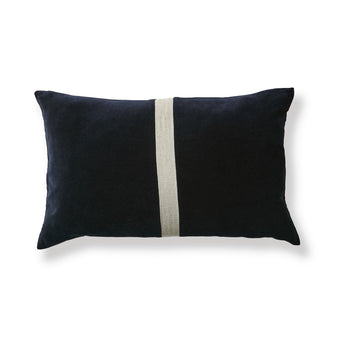compare product Holbeck Ink Stripe Mixed Fabric Cushion Cover - 35x55cm