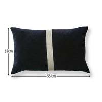 Holbeck Ink Stripe Mixed Fabric Cushion Cover - 35x55cm