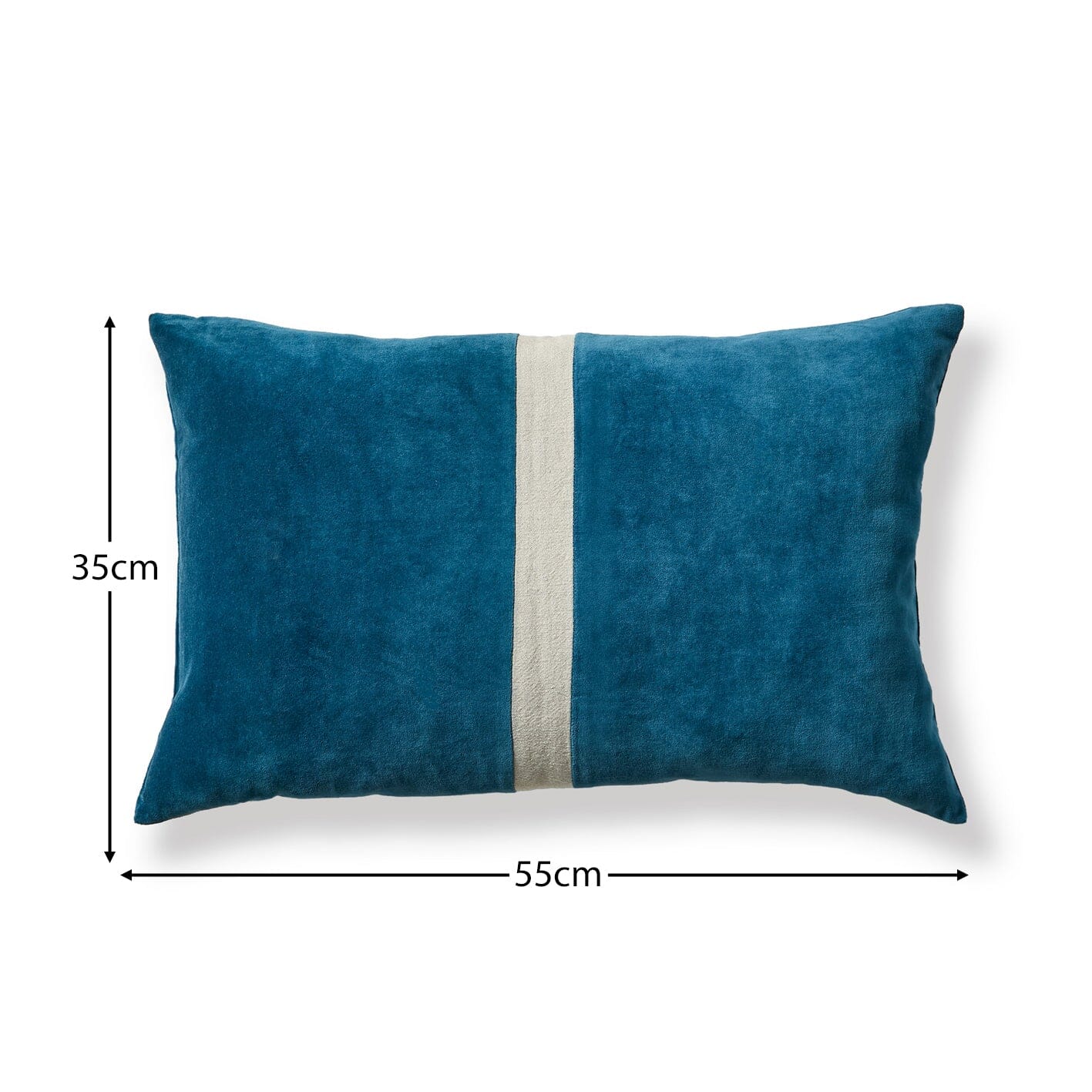Holbeck Teal Stripe Mixed Fabric Cushion Cover - 35x55cm