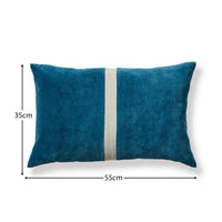 Holbeck Teal Stripe Mixed Fabric Cushion Cover - 35x55cm