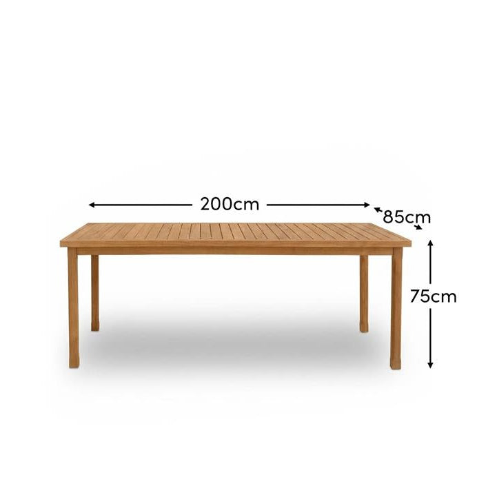 Harlyn 8 Seater Wooden Garden Dining Table - White Acacia