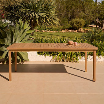 compare product Harlyn 8 Seater Wooden Garden Dining Table - White Acacia