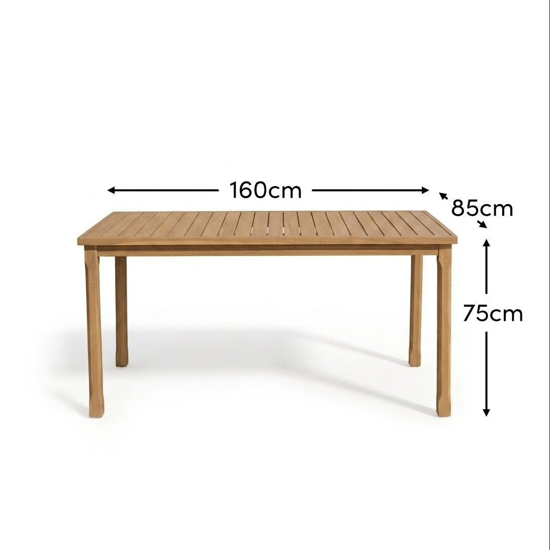 Harlyn 4 Seater Wooden Garden Dining Table - White Acacia