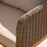 Harlyn 6 Seater Wooden Garden Dining Set with Corner Sofa & 2 Harlyn Dining Armchairs