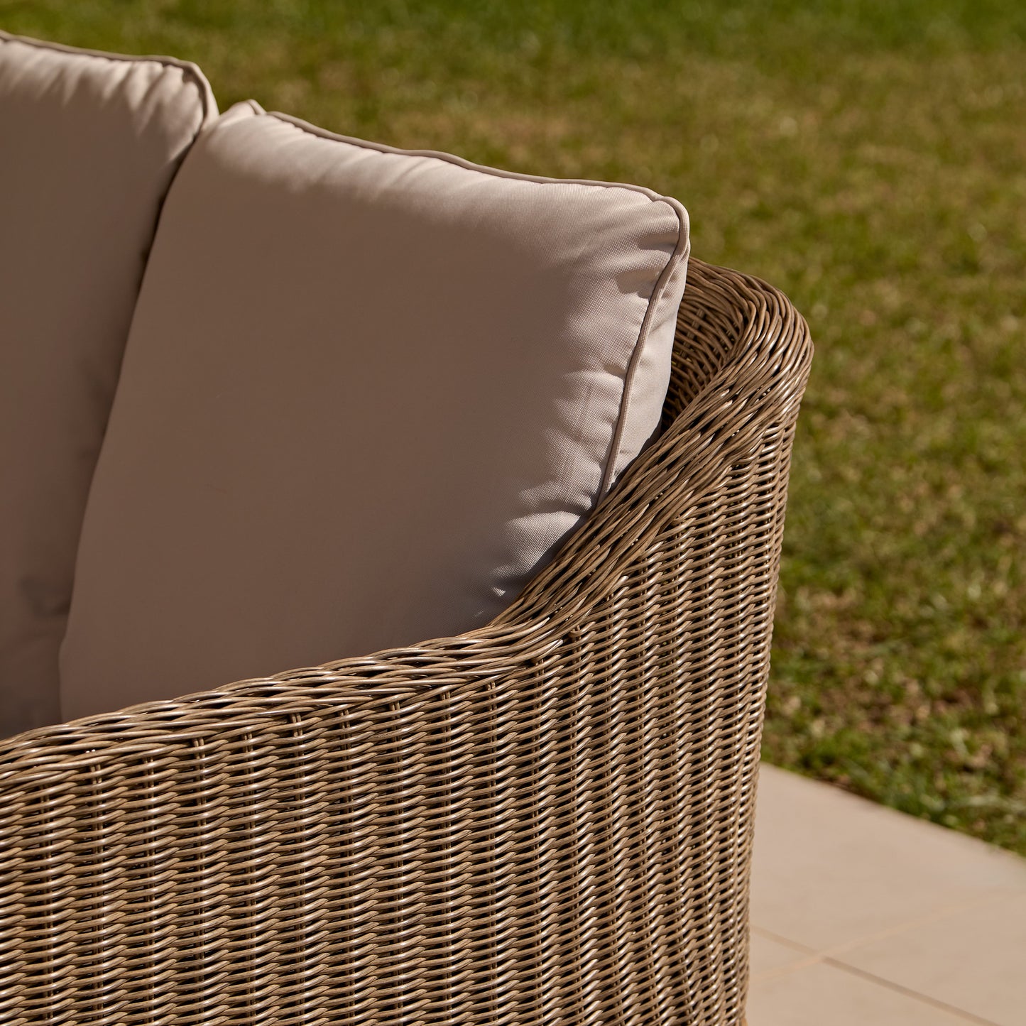 Harlyn 6 Seater Wooden Garden Dining Set with Corner Sofa & 2 Harlyn Dining Armchairs