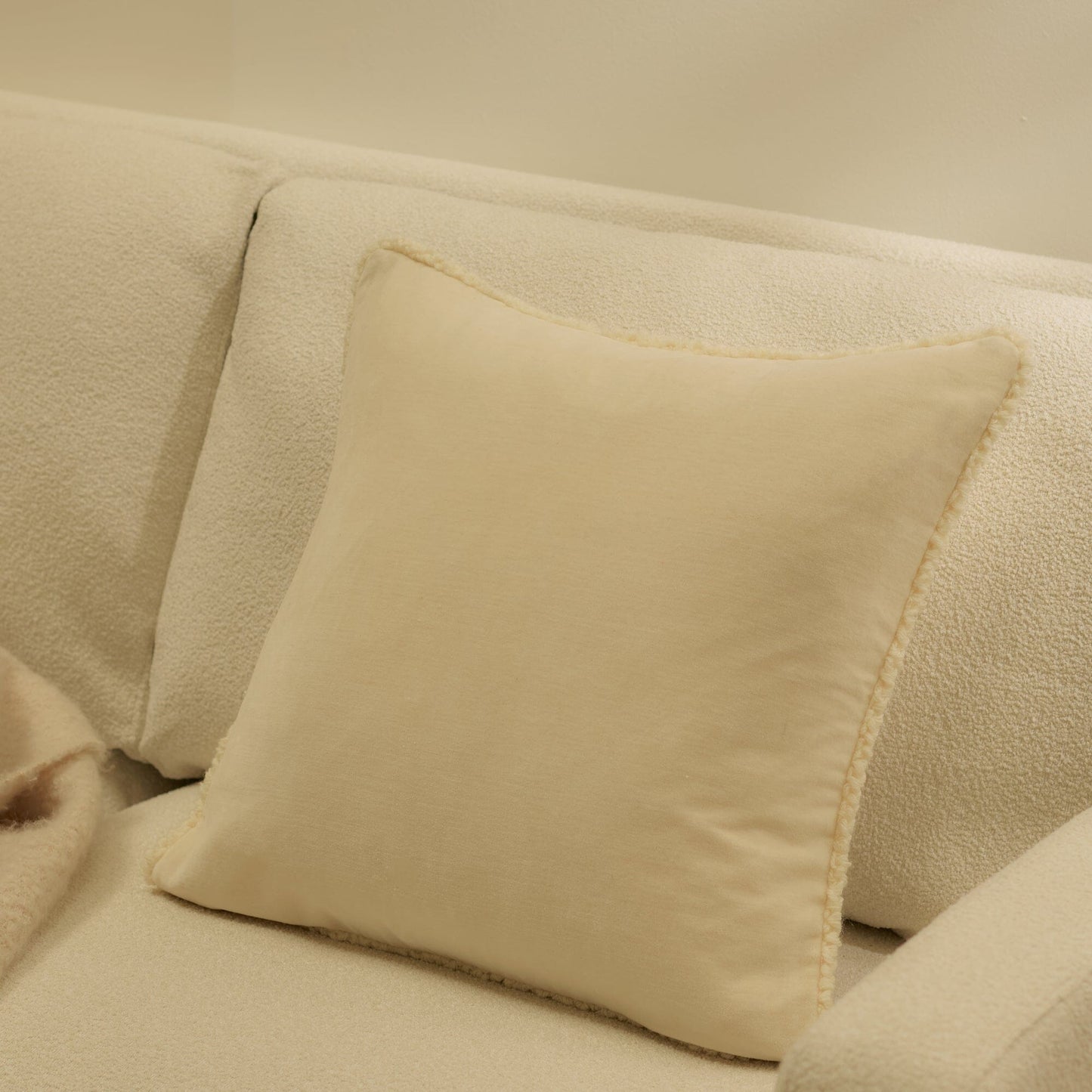 Hayes Clay Fringed Velvet Cushion Cover - 45x45cm