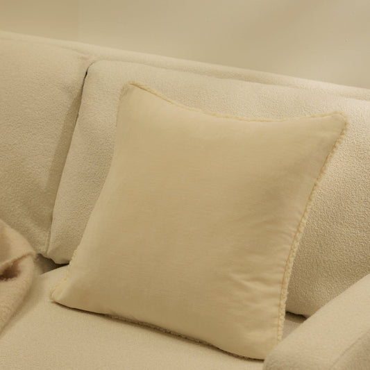 Hayes Clay Fringed Velvet Cushion Cover - 45x45cm
