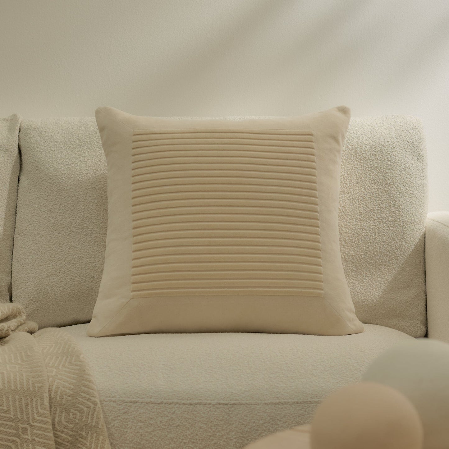 Hayes Clay Stripe Velvet Cushion Cover - 45x45cm