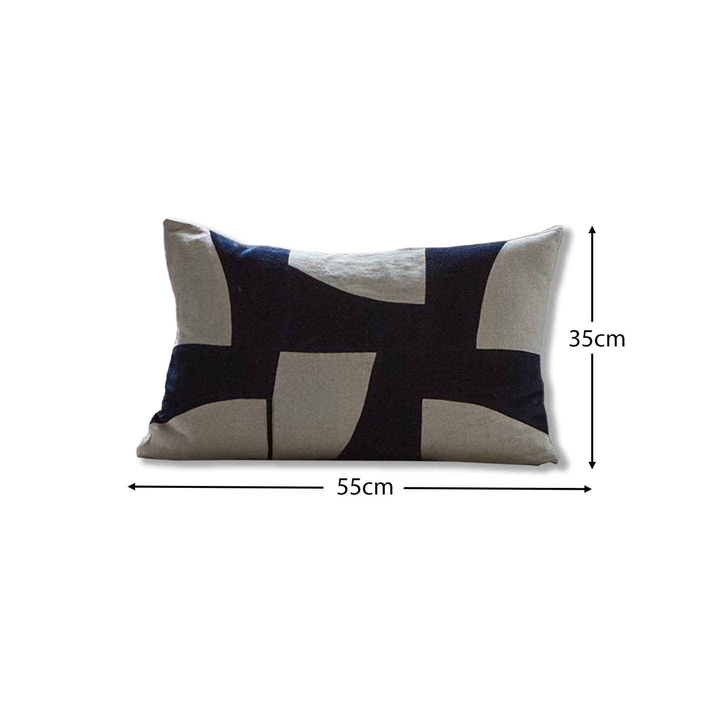 Holbeck Ink Abstract Mixed Fabric Cushion Cover - 35x55cm