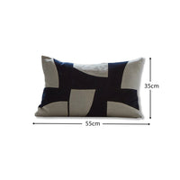 Holbeck Ink Abstract Mixed Fabric Cushion Cover - 35x55cm