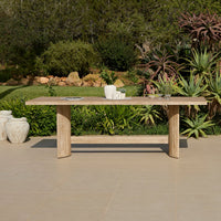 Imani 8 Seater Wooden Garden Dining Table - Light Brush Acacia