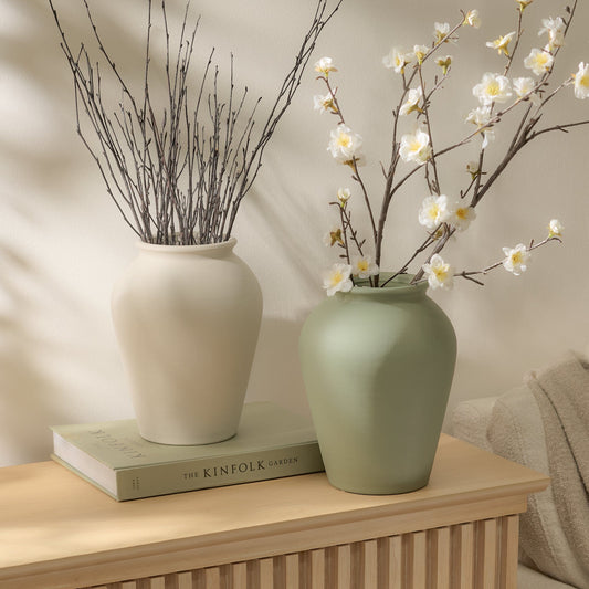 Outlet - Kalera 23cm Terracotta Vase - Off White