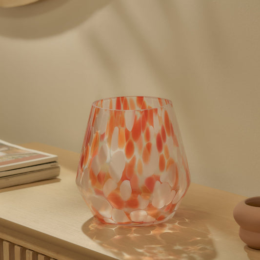 Outlet - Lazio 17cm Glass Vase - Paprika Confetti