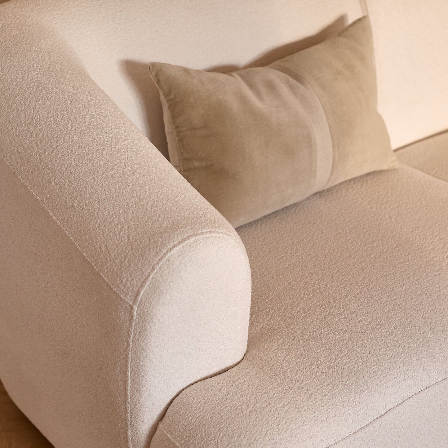 Holbeck Clay Stripe Mixed Fabric Cushion Cover - 35x55cm