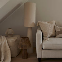 Elborough Off White Diamond Embroidered Tasseled Cushion Cover - 50x50cm