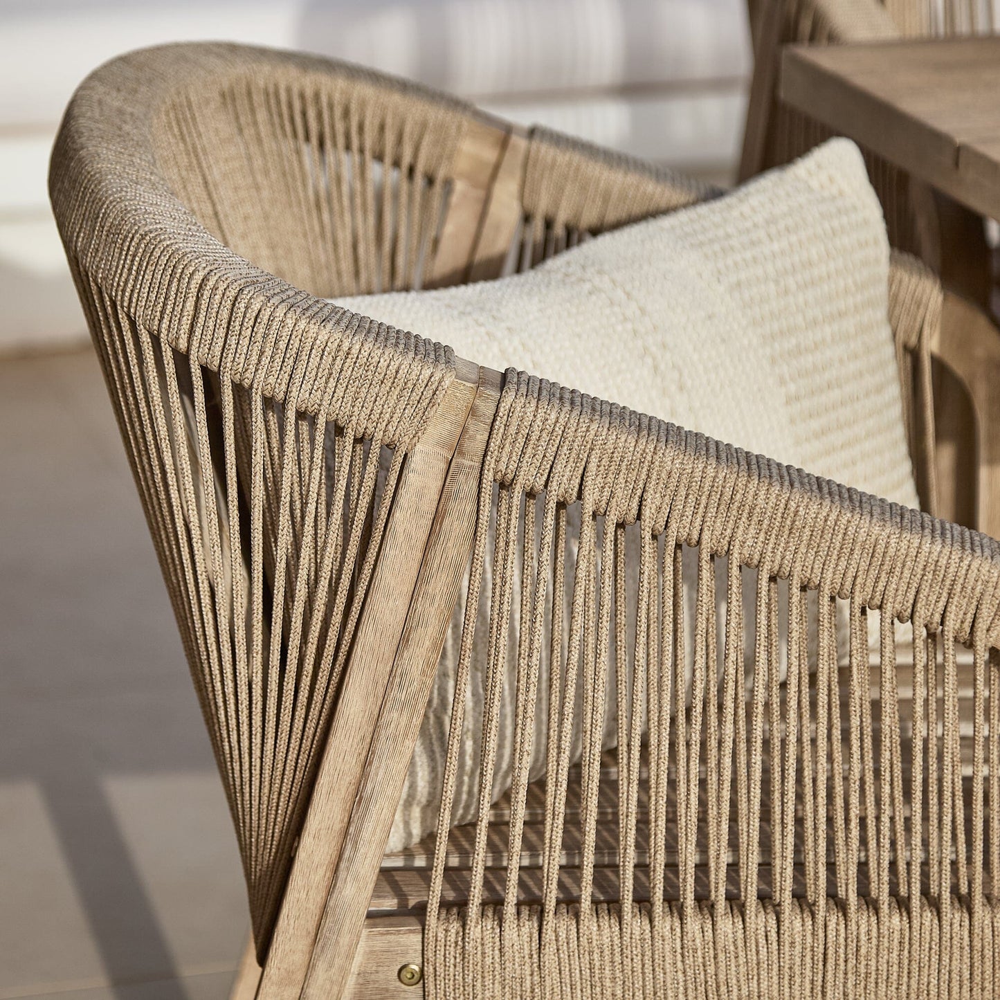 Shiro Wooden Garden Corner Dining Sofa Set with 2 Nala Sand Chairs