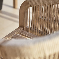 Shiro Wooden Garden Corner Dining Sofa Set with 2 Nala Sand Chairs