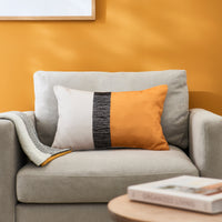 Selu Amber Yellow Striped Cushion Cover - 35x55cm