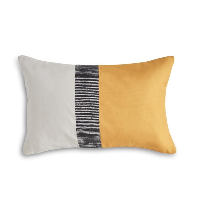 Selu Amber Yellow Striped Cushion Cover - 35x55cm
