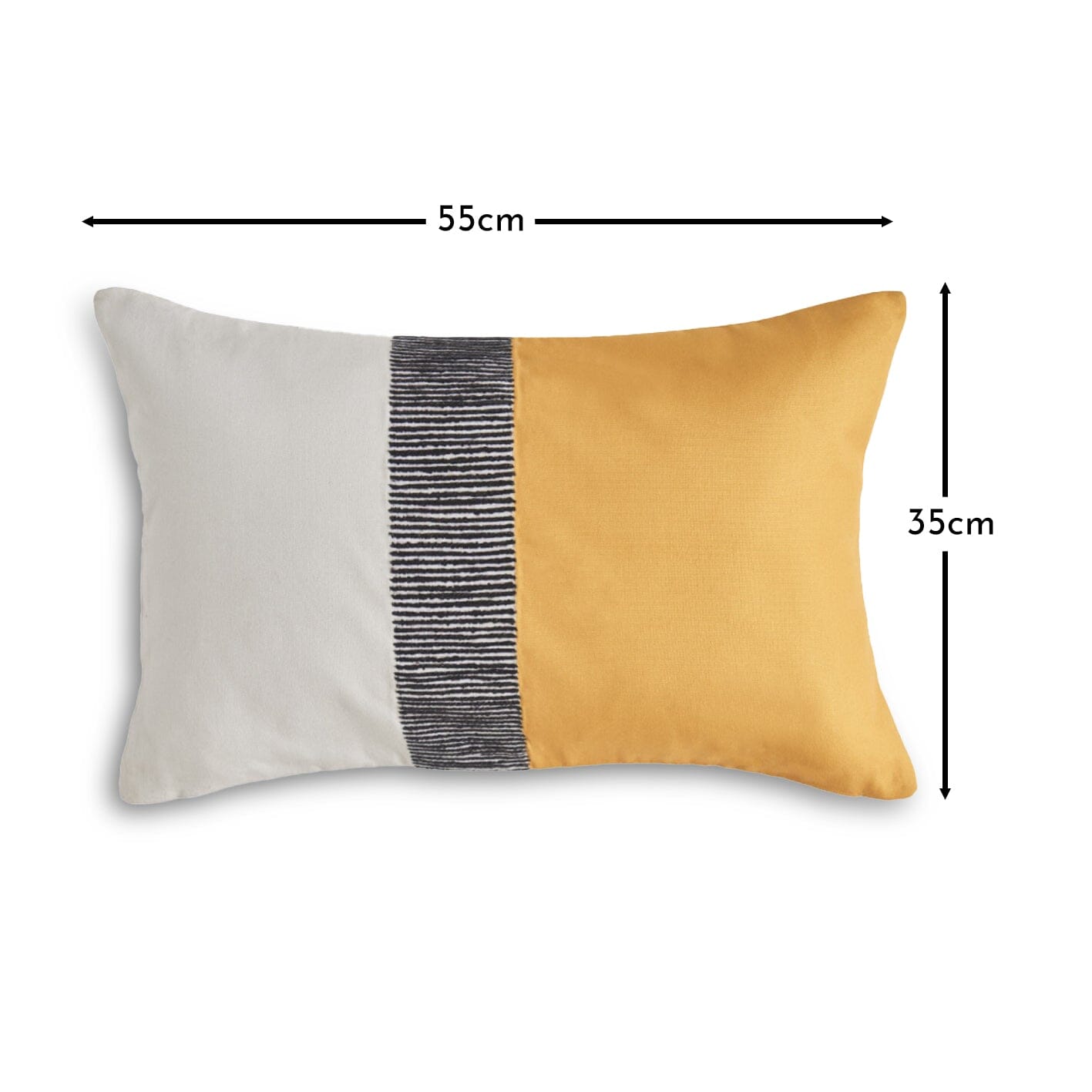 Selu Amber Yellow Striped Cushion Cover - 35x55cm