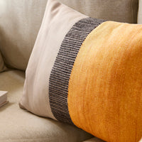 Selu Amber Yellow Striped Cushion Cover - 35x55cm