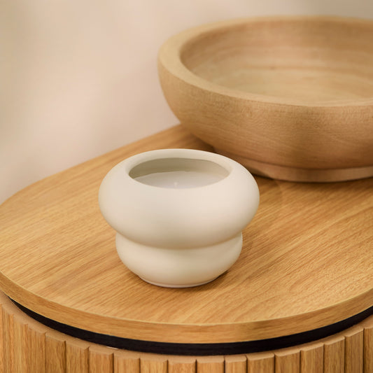 Outlet - Surbiton Single Wick 13cm Ceramic Candle - Oud Wood & Rose Scent In Clay