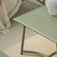 Wilder 8 Seater Metal Corner Sofa Set with Coffee Table - Olive Green