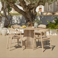 Willow Round Wooden Garden Table - Brushed Light Acacia