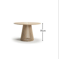 Willow Round Wooden Garden Table - Brushed Light Acacia