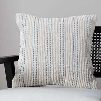 compare product Elberton Horizon Blue Striped Cotton Cushion Cover - 45x45cm