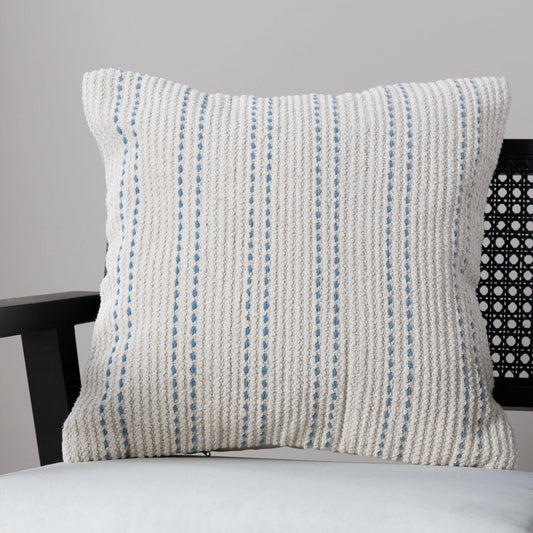 Elberton Horizon Blue Striped Cotton Cushion Cover - 45x45cm