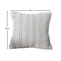 Elberton Horizon Blue Striped Cotton Cushion Cover - 45x45cm
